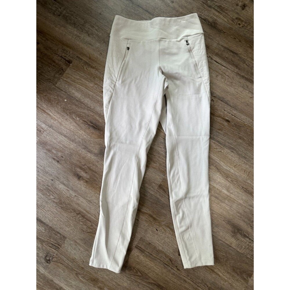 Athleta Peak Hybrid Fleece Tight Small Tan Leggings Warm Winter Layer Pockets